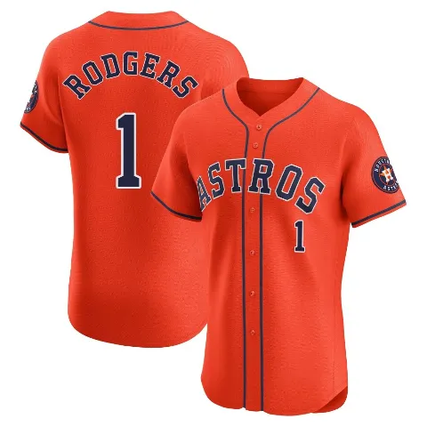Men's Houston Astros ＃1 Brendan Rodgers Orange Elite Alternate Vapor Premier Jersey