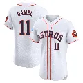 Men's Houston Astros ＃11 Ben Gamel White Elite Home Patch Jersey