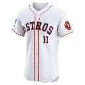 Men's Houston Astros ＃11 Ben Gamel White Elite Home Patch Jersey