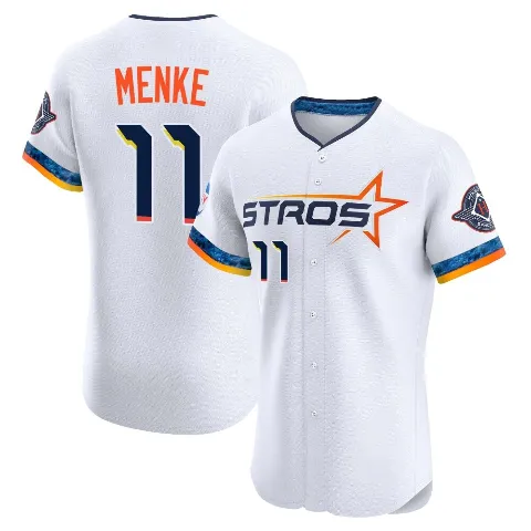 Men's Houston Astros ＃11 Denis Menke White Elite 2025 City Connect Jersey