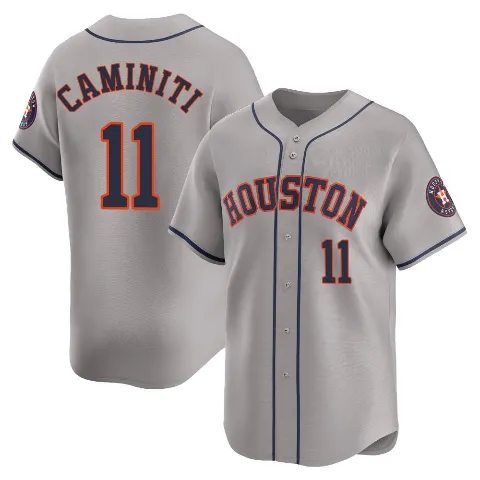 Men's Houston Astros ＃11 Ken Caminiti Gray Limited Away Jersey