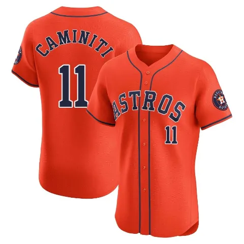Men's Houston Astros ＃11 Ken Caminiti Orange Elite Alternate Vapor Premier Jersey