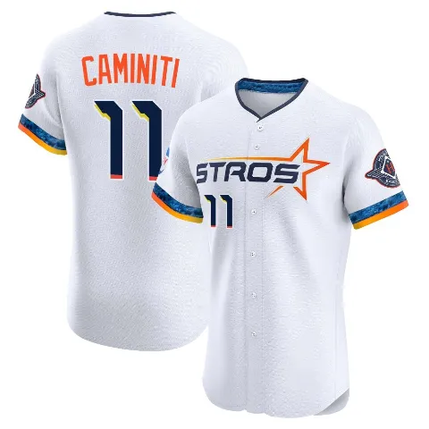 Men's Houston Astros ＃11 Ken Caminiti White Elite 2025 City Connect Jersey