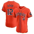 Men's Houston Astros ＃12 Aledmys Diaz Orange Elite Alternate Vapor Premier Jersey
