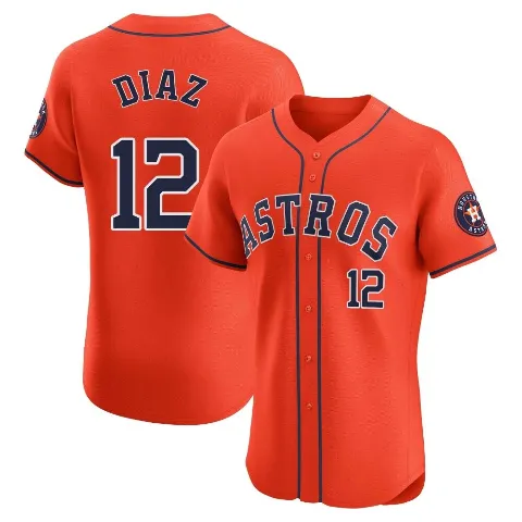 Men's Houston Astros ＃12 Aledmys Diaz Orange Elite Alternate Vapor Premier Jersey
