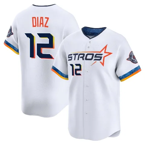 Men's Houston Astros ＃12 Aledmys Diaz White Limited 2025 City Connect Jersey