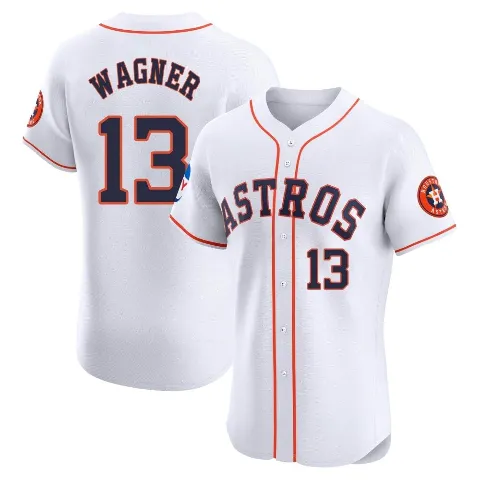Men's Houston Astros ＃13 Billy Wagner White Elite Home Patch Jersey