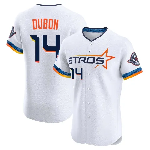 Men's Houston Astros ＃14 Mauricio Dubon White Elite 2025 City Connect Jersey