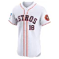 Men's Houston Astros ＃18 Jason Castro White Elite Home Patch Jersey
