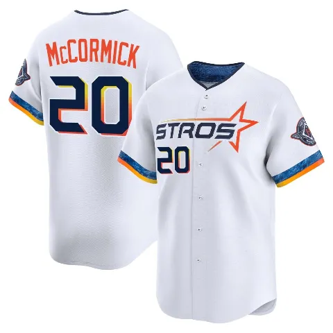 Men's Houston Astros ＃20 Chas McCormick White Limited 2025 City Connect Jersey