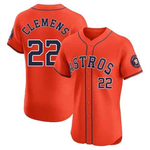 Men's Houston Astros ＃22 Roger Clemens Orange Elite Alternate Vapor Premier Jersey