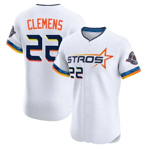 Men's Houston Astros ＃22 Roger Clemens White Elite 2025 City Connect Jersey