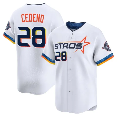 Men's Houston Astros ＃28 Cesar Cedeno White Limited 2025 City Connect Jersey