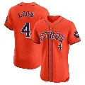 Men's Houston Astros ＃4 Pedro Leon Orange Elite Alternate Vapor Premier Jersey