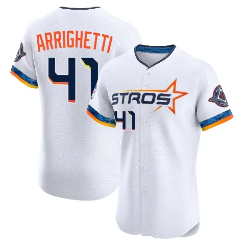Men's Houston Astros ＃41 Spencer Arrighetti White Elite 2025 City Connect Jersey