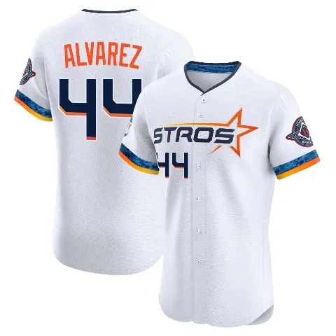 Men's Houston Astros ＃44 Yordan Alvarez White Elite 2025 City Connect Jersey