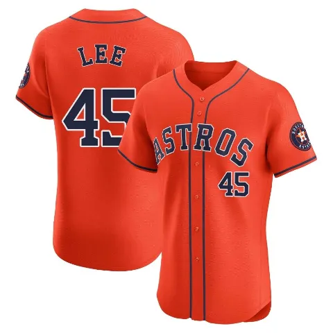 Men's Houston Astros ＃45 Carlos Lee Orange Elite Alternate Vapor Premier Jersey