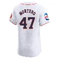 Men's Houston Astros ＃47 Rafael Montero White Elite Home Patch Jersey
