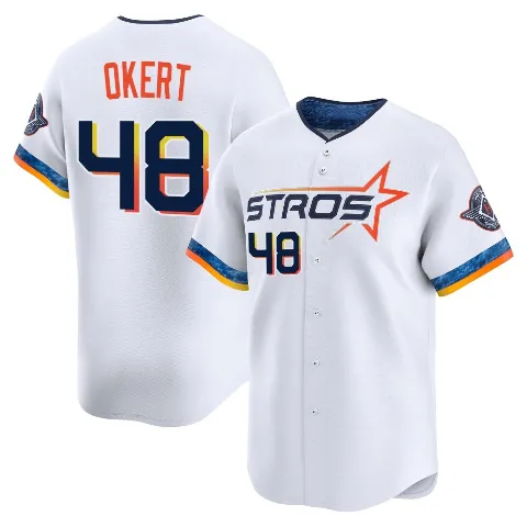 Men's Houston Astros ＃48 Steven Okert White Limited 2025 City Connect Jersey
