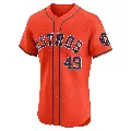 Men's Houston Astros ＃49 Larry Dierker Orange Elite Alternate Vapor Premier Jersey