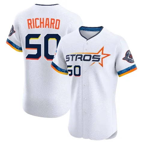 Men's Houston Astros ＃50 J.R. Richard White Elite 2025 City Connect Jersey