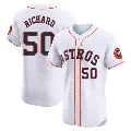 Men's Houston Astros ＃50 J.R. Richard White Elite Home Jersey