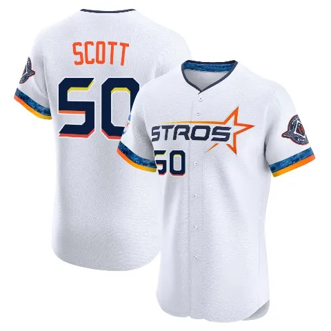 Men's Houston Astros ＃50 Tayler Scott White Elite 2025 City Connect Jersey