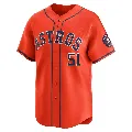 Men's Houston Astros ＃51 Randy Johnson Orange Limited Alternate Jersey