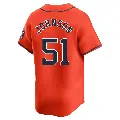 Men's Houston Astros ＃51 Randy Johnson Orange Limited Alternate Jersey