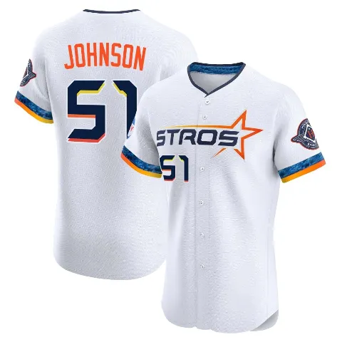 Men's Houston Astros ＃51 Randy Johnson White Elite 2025 City Connect Jersey