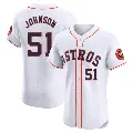 Men's Houston Astros ＃51 Randy Johnson White Elite Home Jersey