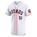 Men's Houston Astros ＃51 Randy Johnson White Elite Home Jersey