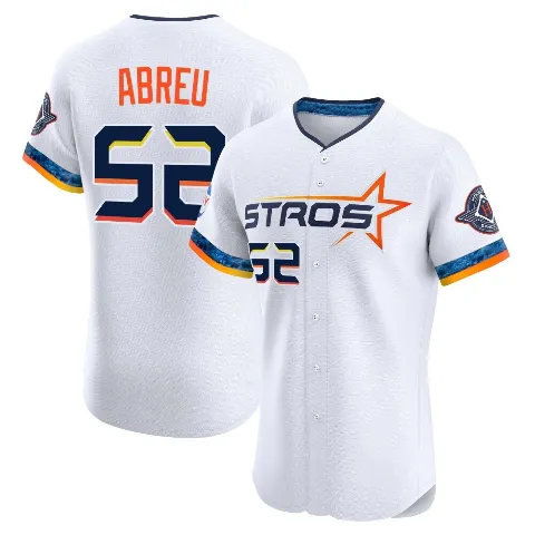 Men's Houston Astros ＃52 Bryan Abreu White Elite 2025 City Connect Jersey