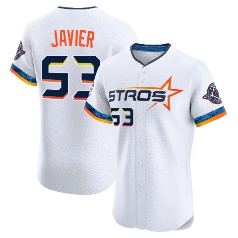 Men's Houston Astros ＃53 Cristian Javier White Elite 2025 City Connect Jersey