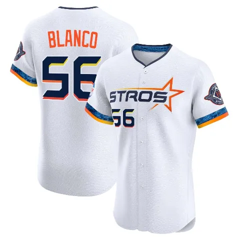 Men's Houston Astros ＃56 Ronel Blanco White Elite 2025 City Connect Jersey