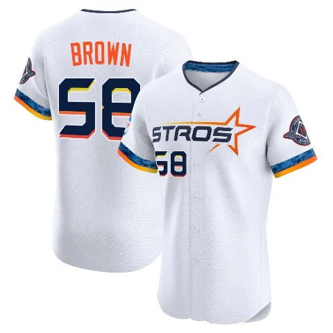 Men's Houston Astros ＃58 Hunter Brown White Elite 2025 City Connect Jersey