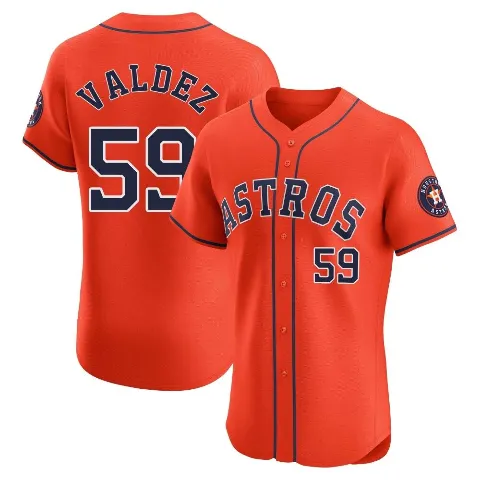 Men's Houston Astros ＃59 Framber Valdez Orange Elite Alternate Vapor Premier Jersey