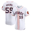Men's Houston Astros ＃59 Framber Valdez White Elite Home Patch Jersey