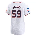 Men's Houston Astros ＃59 Framber Valdez White Elite Home Patch Jersey