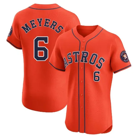 Men's Houston Astros ＃6 Jake Meyers Orange Elite Alternate Vapor Premier Jersey