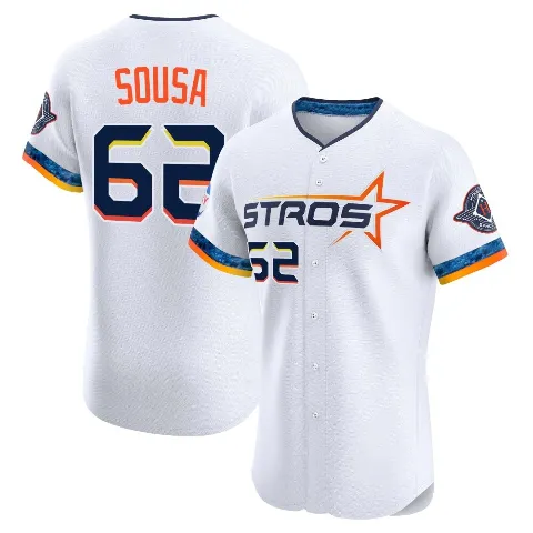 Men's Houston Astros ＃62 Bennett Sousa White Elite 2025 City Connect Jersey