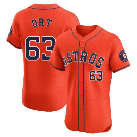 Men's Houston Astros ＃63 Kaleb Ort Orange Elite Alternate Vapor Premier Jersey