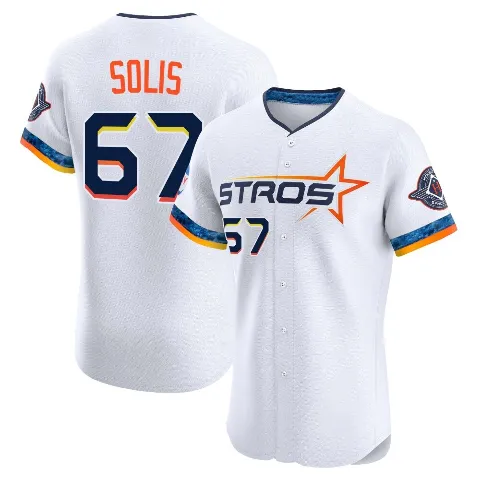 Men's Houston Astros ＃67 Jairo Solis White Elite 2025 City Connect Jersey