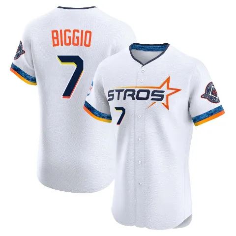 Men's Houston Astros ＃7 Craig Biggio White Elite 2025 City Connect Jersey
