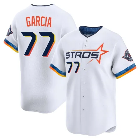 Men's Houston Astros ＃77 Luis Garcia White Limited 2025 City Connect Jersey