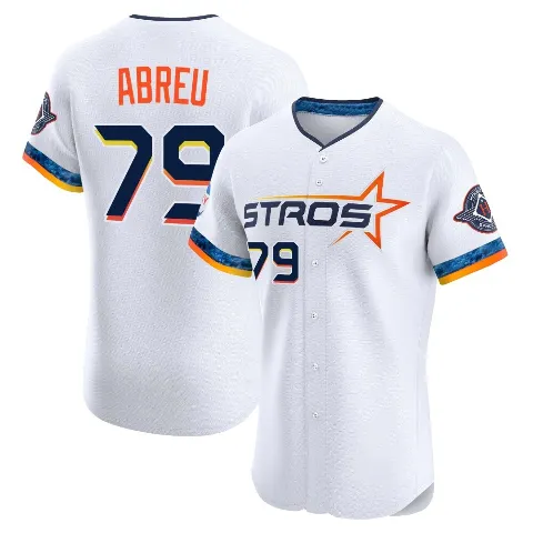 Men's Houston Astros ＃79 Jose Abreu White Elite 2025 City Connect Jersey