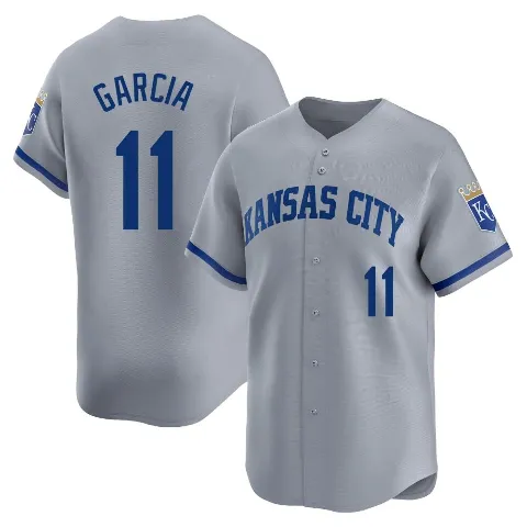 Men's Kansas City Royals ＃11 Maikel Garcia Gray Limited Away Jersey