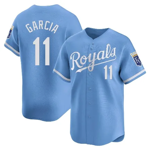 Men's Kansas City Royals ＃11 Maikel Garcia Light Blue Limited Alternate Jersey