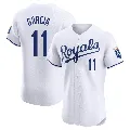 Men's Kansas City Royals ＃11 Maikel Garcia White Elite Home Jersey