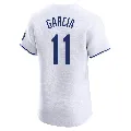 Men's Kansas City Royals ＃11 Maikel Garcia White Elite Home Jersey
